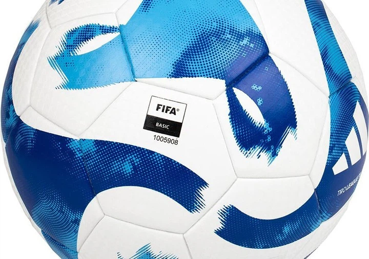 М'яч футбольний Adidas Tiro League HT2429 розмір 5, біло-синій - изображение 3