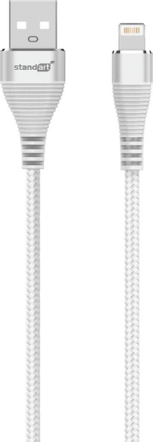 Kabel Standart USB Type-A – Lightning 1.2 m Silver (GT-RH015 silver) - obraz 1