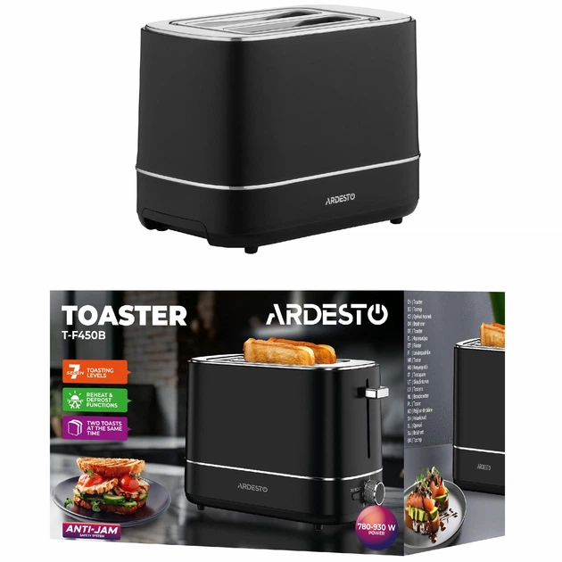 Тостер Ardesto T-F450B 800 Вт чёрный с серебристым - изображение 9