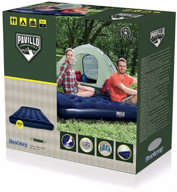 Надувной матрас со встроенным насосом Bestway Flocked Air Bed 191x137x22 см (IND-67225) - изображение 4