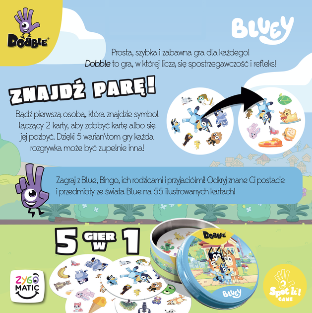 Gra planszowa Rebel Dobble Bluey (edycja polska) (3558380131113) - obraz 5
