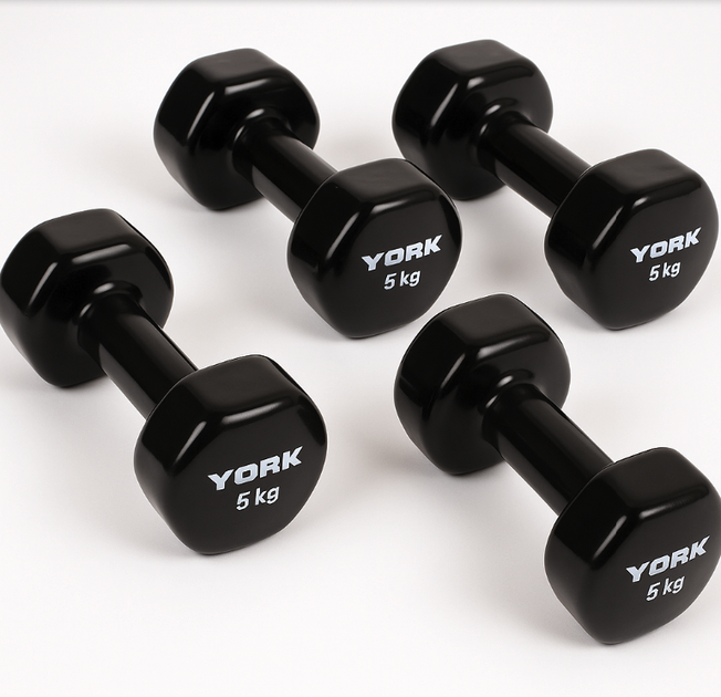 Гантели для фитнеса виниловые круглые York Fitness 2х5кг черный - изображение 4