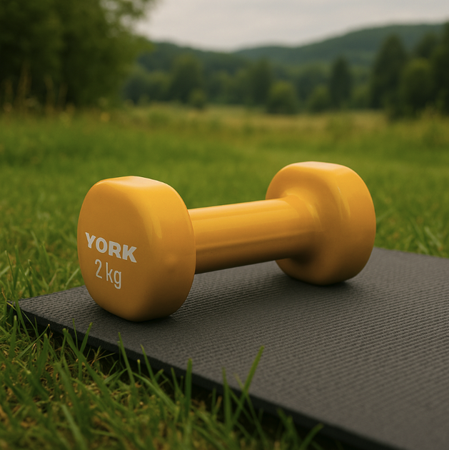 Гантели для фитнеса виниловые круглые York Fitness 2х2кг желтый - Фото 8 Гантели для фитнеса виниловые круглые York Fitness 2х2кг желтый - изображение 8