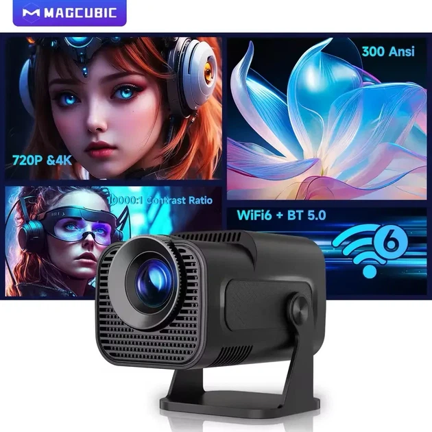 Проектор MAGCUBIC HY320 Mini 4K Домашній кінотеатр 300Ansi Wi-Fi 6 Android 11 - зображення 4