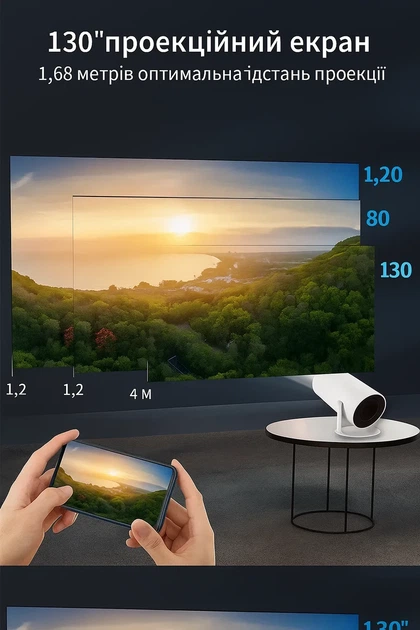 Смарт Проектор Magcubic HY300 PRO 4K Android 11 HD BT5.0 Dual Wi-Fi Домашний кинотеатр - изображение 7