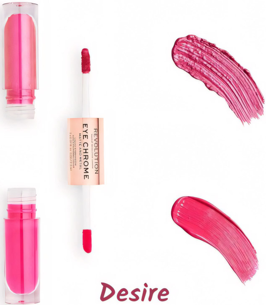 Cienie do powiek Makeup Revolution Eye Chrome Matte And Metal Liquid Desire 4.4 ml (5057566179997) - obraz 3
