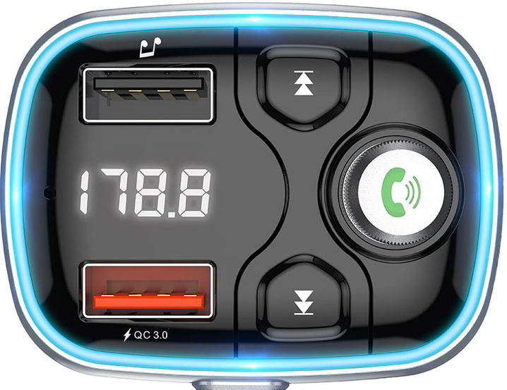 FM - Модулятор трансмиттер Borofone BC32 QC3.0 car wireless FM transmitter, Black - Фото 5 FM - Модулятор трансмиттер Borofone BC32 QC3.0 car wireless FM transmitter, Black - изображение 5