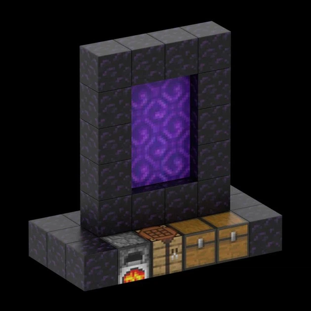 Магнитный конструктор для детей в стиле Minecraft 32 детали Портал Nether portal Minecraft Magnetic Blocks - изображение 4