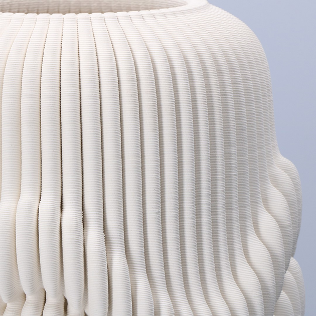Wazon Rituali Domestici Lino porcelanowa biały 29.5 × 20 cm (U30122091U00) - obraz 3