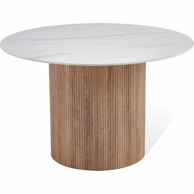 Стіл обідній 4-місний 120 см Taris Arctic ice top wooden base - Фото 3 Стіл обідній 4-місний 120 см Taris Arctic ice top wooden base - изображение 3