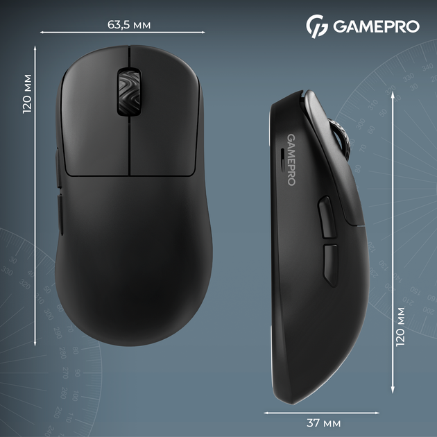 Миша GamePro Asgard Loki Wireless/USB PixArt PAW3395 Sensor Black (GM022B) - Фото 16 Миша GamePro Asgard Loki Wireless/USB PixArt PAW3395 Sensor Black (GM022B) - зображення 16