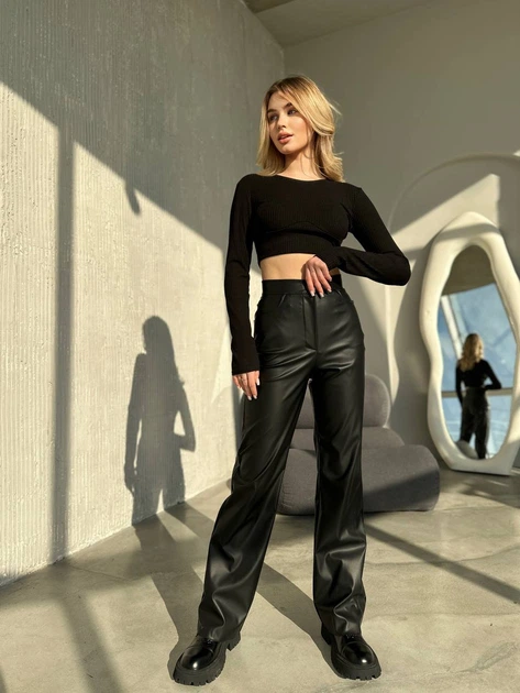 Жіночі штани з еко-шкіри Uaclothes 42-44 Чорний (like34204-146111349) - изображение 2