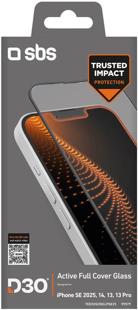 Szkło hartowane SBS Tempered Glass D30 z ramką do Apple iPhone 16e / 14 / 13 / 13 Pro (8018417499579) - obraz 2