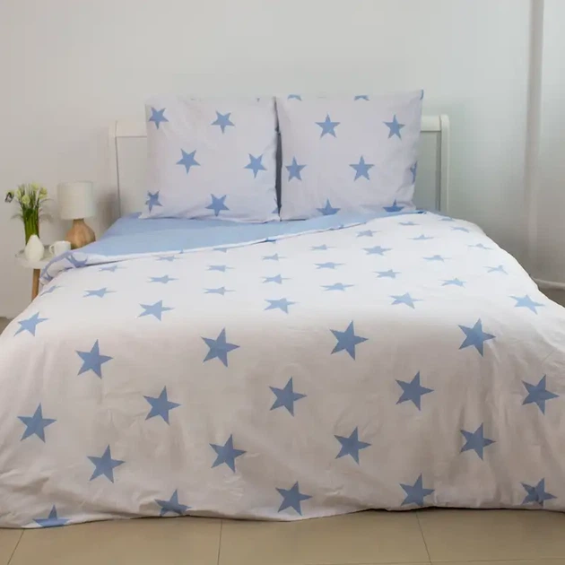Постільна білизна ТЕП "Soft dreams" Morning Star Blue, 70x70, євро - Фото 2 Постільна білизна ТЕП "Soft dreams" Morning Star Blue, 70x70, євро - изображение 2
