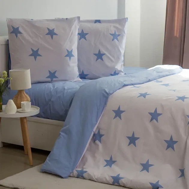 Постільна білизна ТЕП "Soft dreams" Morning Star Blue, 70x70, євро - Фото 3 Постільна білизна ТЕП "Soft dreams" Morning Star Blue, 70x70, євро - изображение 3