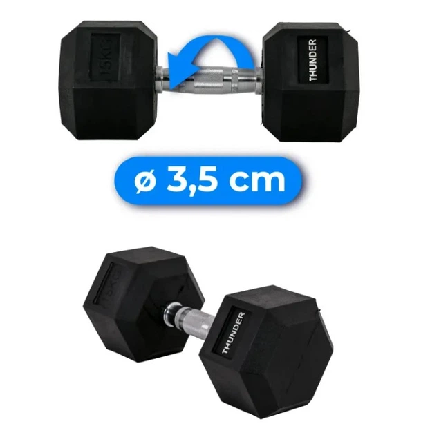 Гантель шестигранная Thunder 15 кг (HEXAGONAL-DUMBBELLS-15KG) - Фото 3 Гантель шестигранная Thunder 15 кг (HEXAGONAL-DUMBBELLS-15KG) - изображение 3