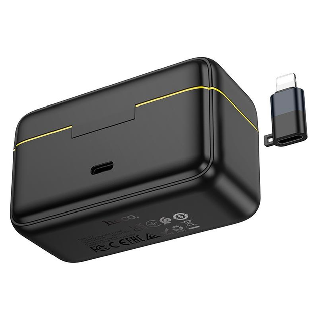 Беспроводная микрофонная система HOCO L17 Dual-mic magnetic lavalier Wireless Digital Microphone iP/Type-C Black (6942007645997) - изображение 5