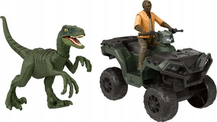 Фігурка динозавра Mattel Jurassic World Погоня за Велоцираптором HTP62 (0194735196050) - зображення 4