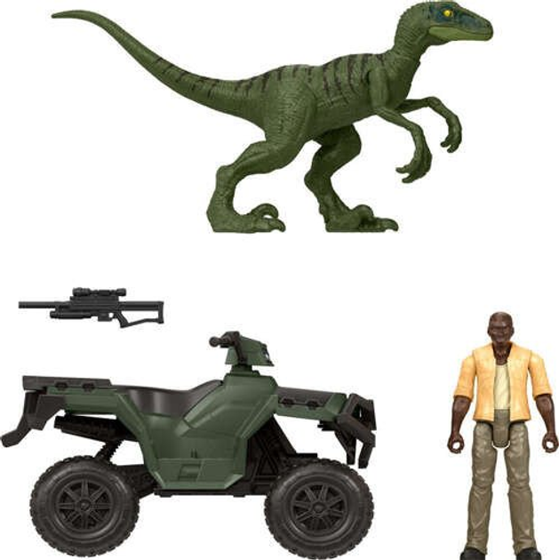 Фігурка динозавра Mattel Jurassic World Погоня за Велоцираптором HTP62 (0194735196050) - зображення 5