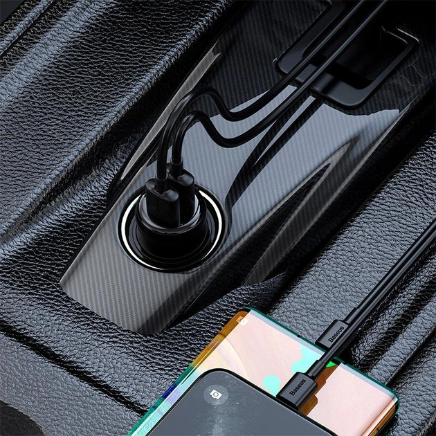 Автомобільний FM-трансмітер модулятор та зарядний адаптер Baseus T Shaped Car Bluetooth MP3 Player S-16 |Bluetooth 5.0, 2USB, AUX/TF, LED-дисплей, багаторівнева система захисту, універсальна сумісність| Чорний - Фото 4 Автомобільний FM-трансмітер модулятор та зарядний адаптер Baseus T Shaped Car Bluetooth MP3 Player S-16 |Bluetooth 5.0, 2USB, AUX/TF, LED-дисплей, багаторівнева система захисту, універсальна сумісність| Чорний - зображення 4