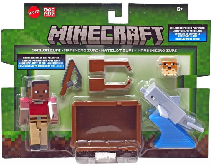 Фігурки Mattel Minecraft Sailor Zuri & Blowfish JCN50 (0194735273584) (955555910702610) - Уцінка - зображення 1