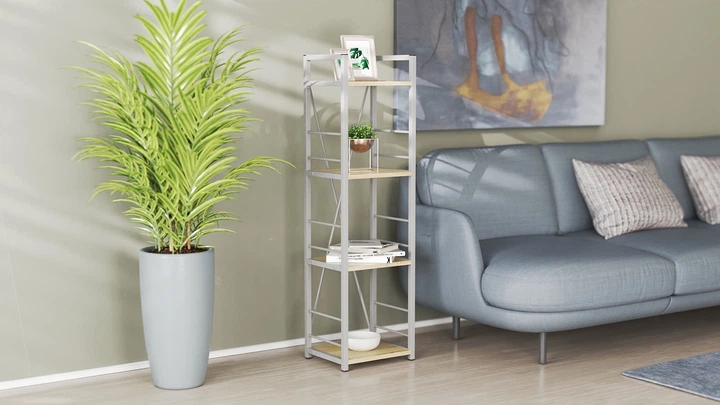 Етажерка 4/34 Ferrum-decor Серії Конект 120x34x28 сірий ДСП Дуб Сонома 16мм (FRD-104286) - зображення 2