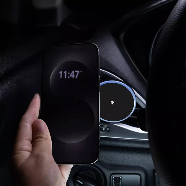 Автомобильный держатель с беспроводной зарядкой 15W Magsafe Proove UNO черный (WHUN15002001) - изображение 3
