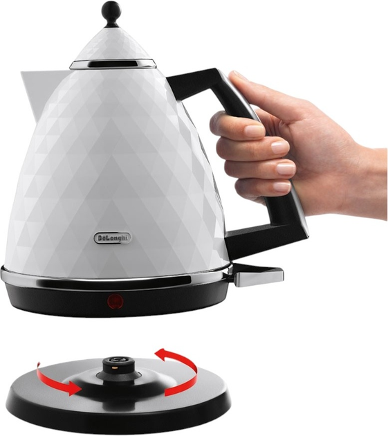 Czajnik elektryczny Delonghi KBJ 2001W Biały (177600123) - obraz 2