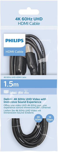 Kabel Philips ​​​​HDMI 1.5 m Black (SWV5510/00) - obraz 2