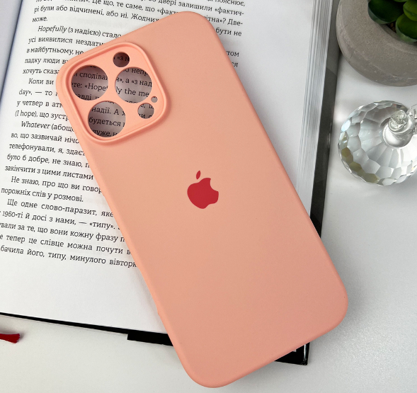 Защитный чехол-накладка Silicone Full Case AA Camera Protect для Apple iPhone 16 Pro Grapefruit (FullAAi16P-37) - изображение 4