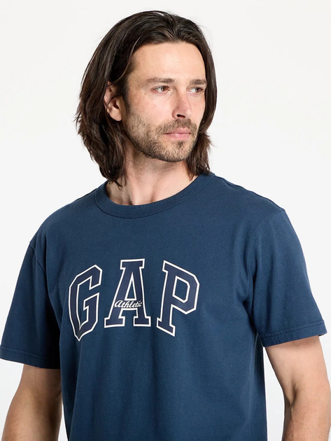 Футболка бавовняна довга чоловіча Gap 797924-01 XL Темно-синя (1200116328442) - зображення 4
