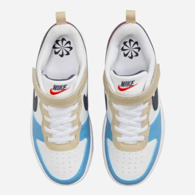 Дитячі кеди для хлопчика Nike Court Borough Low Recraft (PS) DV5457-124 32 (1Y US) Білі з синім і червоним (197859919116) - зображення 4