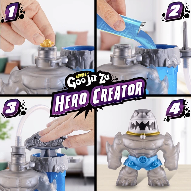 Zestaw do zabawy z rozciągliwymi figurkami GooJitZu Heroes of GooJitZu Trash X-Ray Glow Creators (124569) (5029736084325) - obraz 8