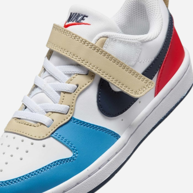 Дитячі кеди для хлопчика Nike Court Borough Low Recraft (PS) DV5457-124 33.5 (2Y US) Білі з синім і червоним (197859915323) - зображення 7