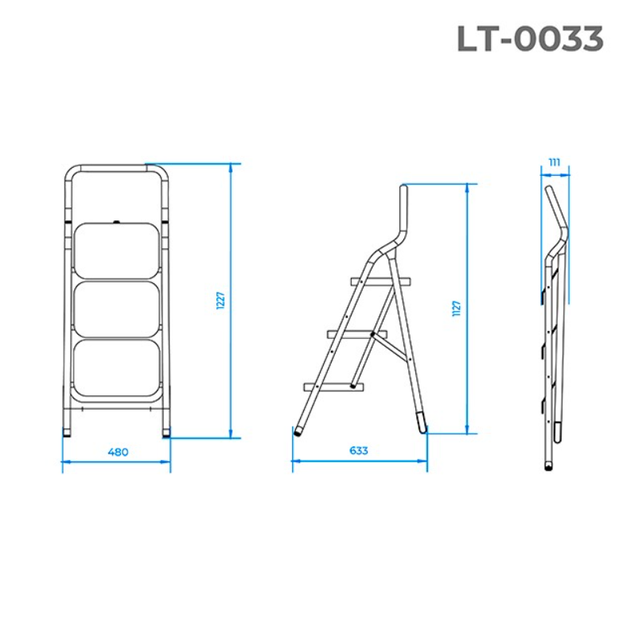 Драбина Intertool 1145 мм х 3 ступені 380 х 260 мм (LT-0033) сталь - Фото 2 Драбина Intertool 1145 мм х 3 ступені 380 х 260 мм (LT-0033) сталь - зображення 2