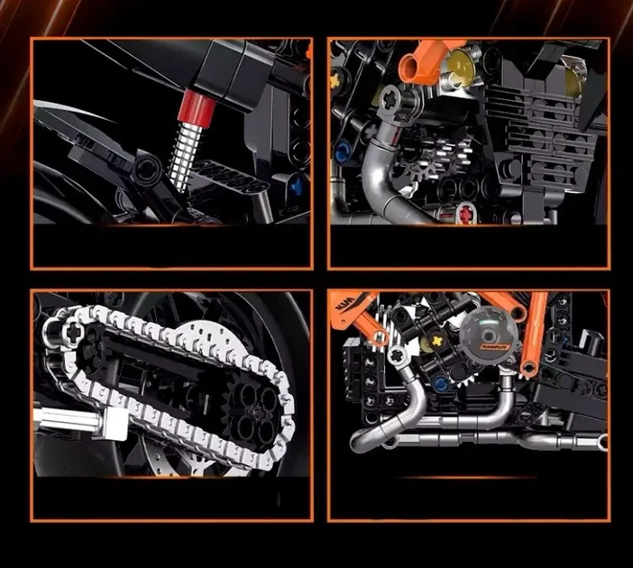 Мотоконструктор Raceforge KTM Super DUKC совместим с LEGO лего - изображение 4