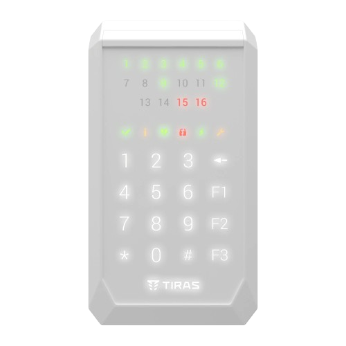 Сенсорная светодиодная клавиатура Tiras K-PAD16 Белый до 1000 м 16 индикаторов зон (K-PAD16) - Фото 1 Сенсорная светодиодная клавиатура Tiras K-PAD16 Белый до 1000 м 16 индикаторов зон (K-PAD16) - изображение 1
