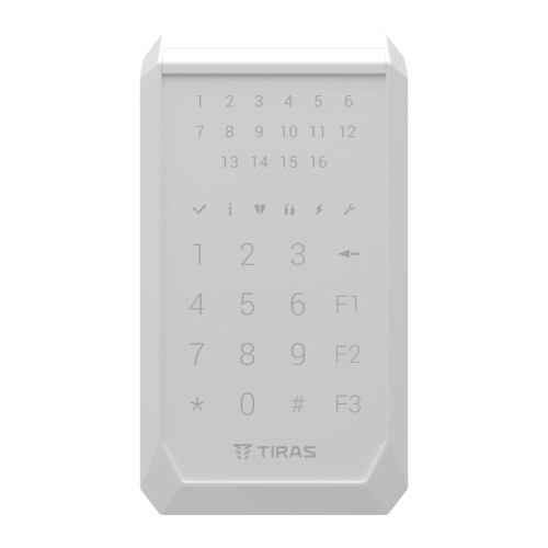 Сенсорная светодиодная клавиатура Tiras K-PAD16+, до 1000 м, 16 индикатор зон, NFC / Mifare, Белый - изображение 4