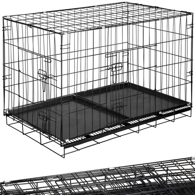 Kojec dla zwierząt SPRINGOS 100 x 70 x 60 cm L czarny (5907719433615) - obraz 9