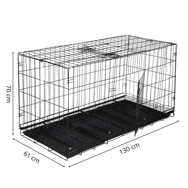 Kojec dla zwierząt SPRINGOS 130x60x70 cm czarny (5907719477107) - obraz 7