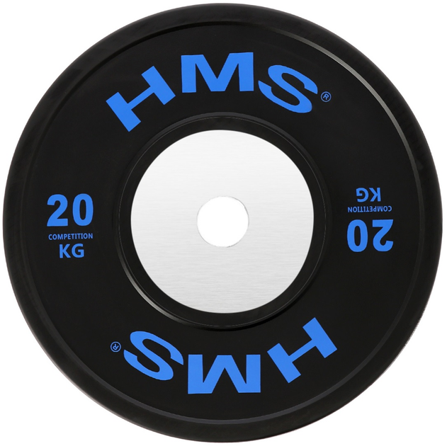 Talerz olimpijski HMS Bumper BTBR20 20 kg Black/Blue (5908261680014) - obraz 1