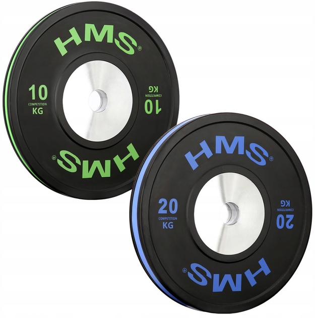 Talerz olimpijski HMS Bumper BTBR20 20 kg Black/Blue (5908261680014) - obraz 4