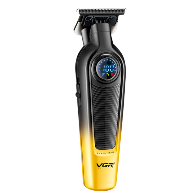 Триммер аккумуляторный для стрижки волос VGR V-996 YELLOW, 4 насадки, LED дисплей - изображение 2