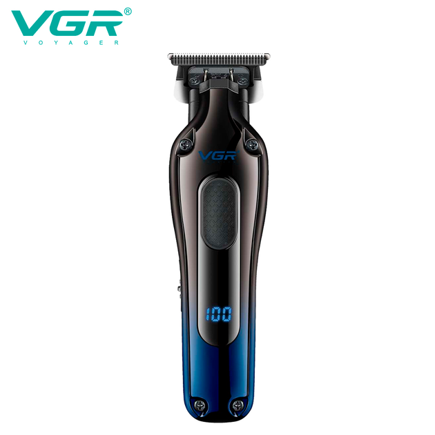 Триммер аккумуляторный для стрижки волос VGR V-998 BLUE, 4 насадки, LED дисплей - изображение 6
