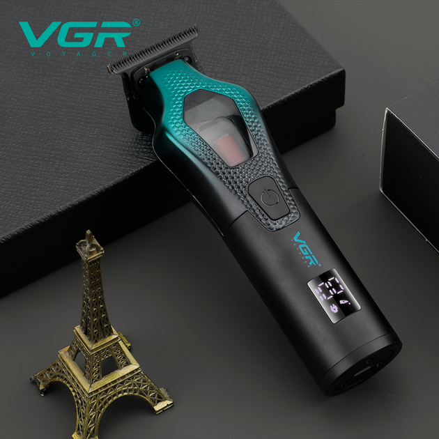 Триммер аккумуляторный для стрижки волос VGR V-997, 8000-11000 RPM, 3 насадки, LED дисплей - изображение 6
