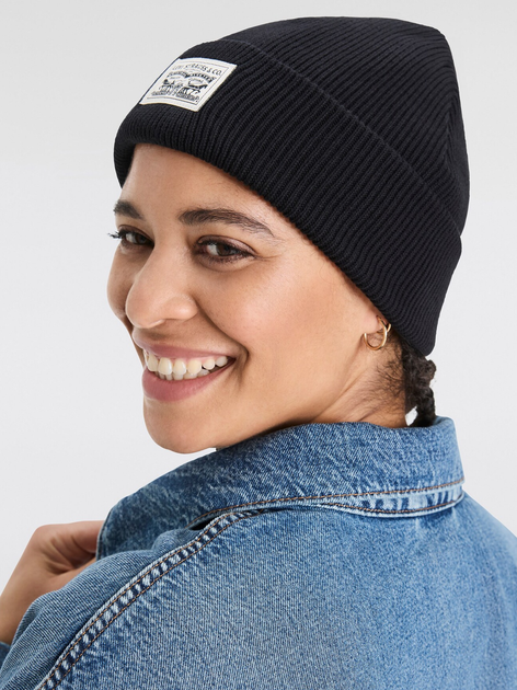 Czapka beanie Levi`s 000J4-0003 One Size Czarna - obraz 3
