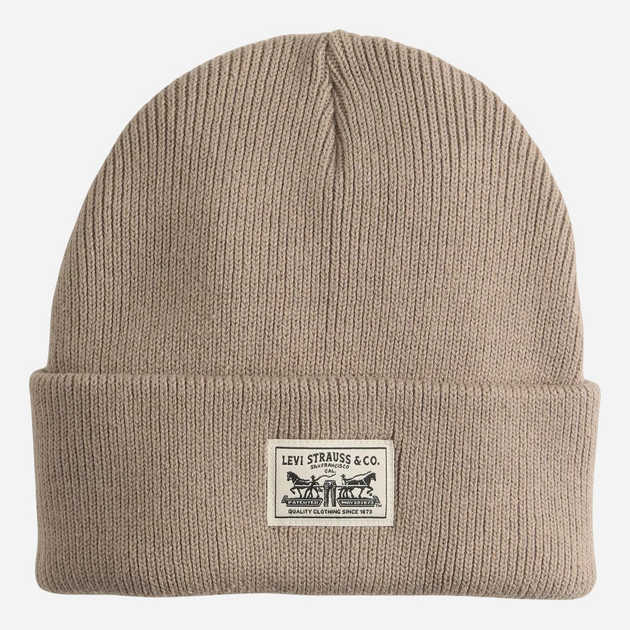 Czapka beanie Levi`s 000J4-0013 One Size Ciemnobeżowa - obraz 1