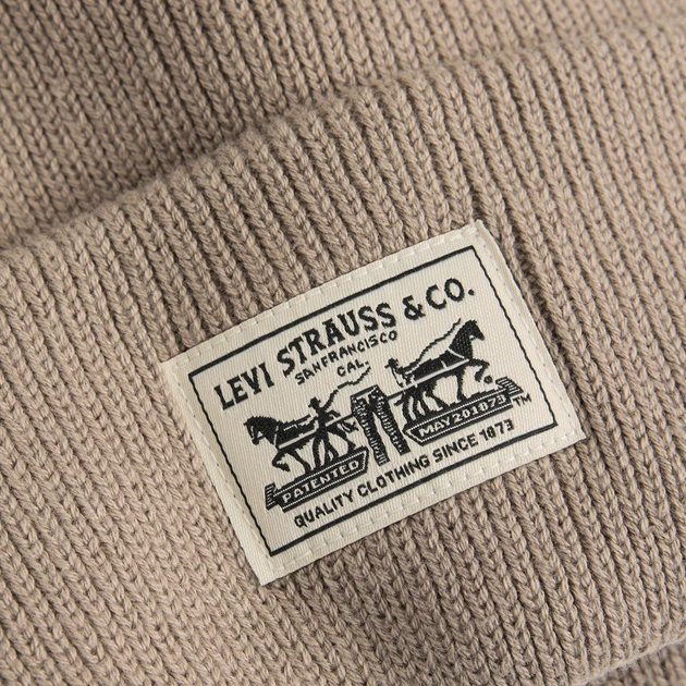 Czapka beanie Levi`s 000J4-0013 One Size Ciemnobeżowa - obraz 3