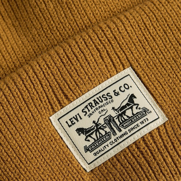 Czapka beanie Levi`s 000J4-0015 One Size Musztardowa - obraz 3