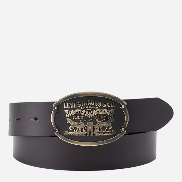Ремінь з натуральної шкіри Levi`s D7860-0000 95 см Темно-коричневий (7626725867532) - зображення 1